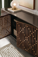 Slatted Wood Media Console | Caracole Diamond In The Rough | Oroatrade.com