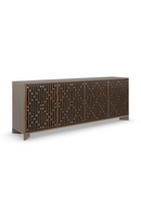 Slatted Wood Media Console | Caracole Diamond In The Rough | Oroatrade.com