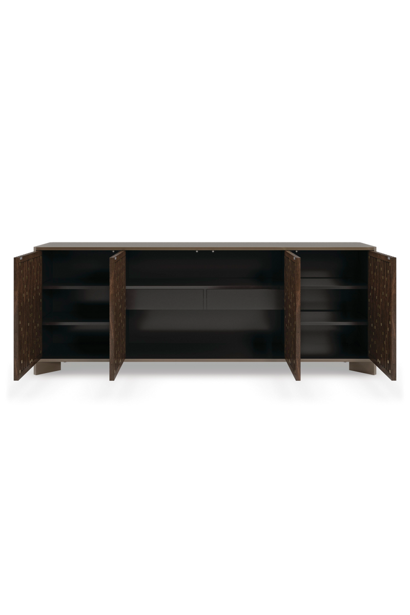 Slatted Wood Media Console | Caracole Diamond In The Rough | Oroatrade.com