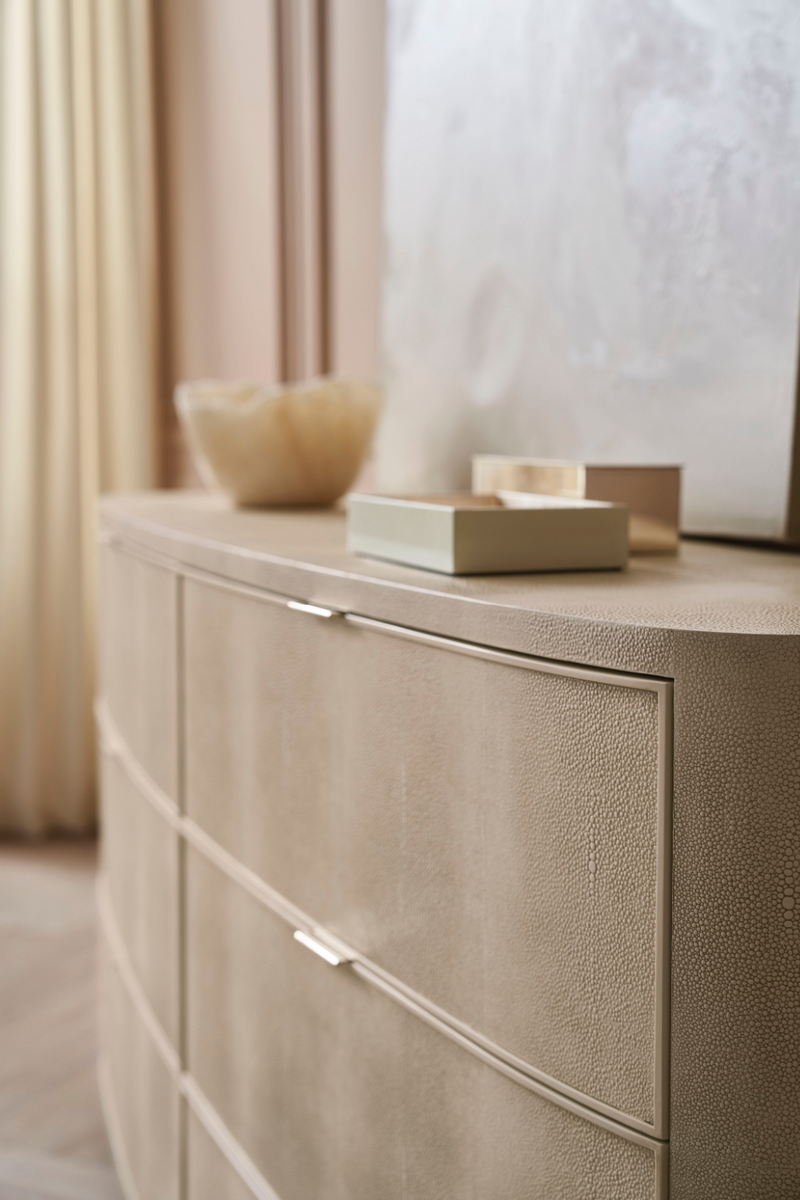 Cream Shagreen Dresser | Caracole Simply Perfect | Oroatrade.com