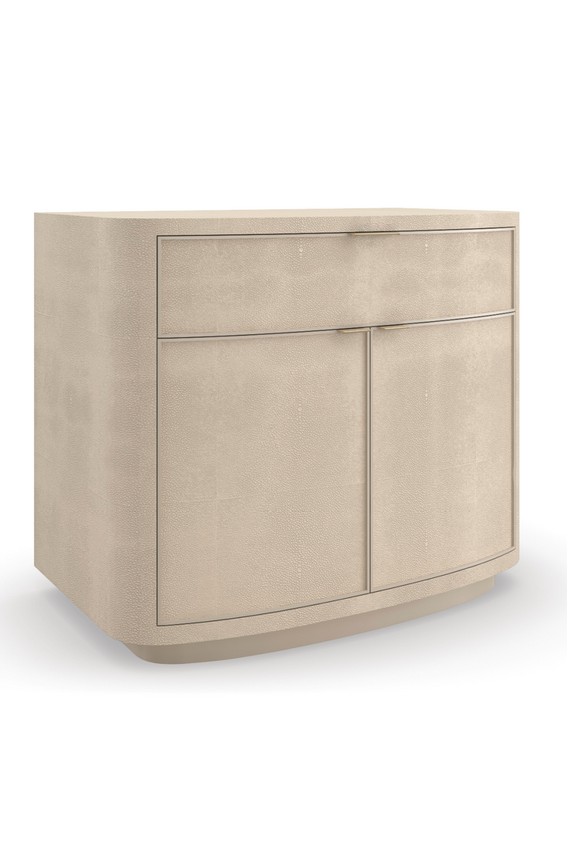 Cream Shagreen Nightstand | Caracole Simply Perfect | Oroatrade.com