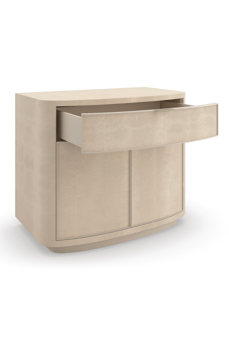 Cream Shagreen Nightstand | Caracole Simply Perfect | Oroatrade.com