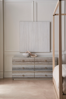 Light Oak Canopy Bed | Caracole Pinstripe | Oroatrade.com