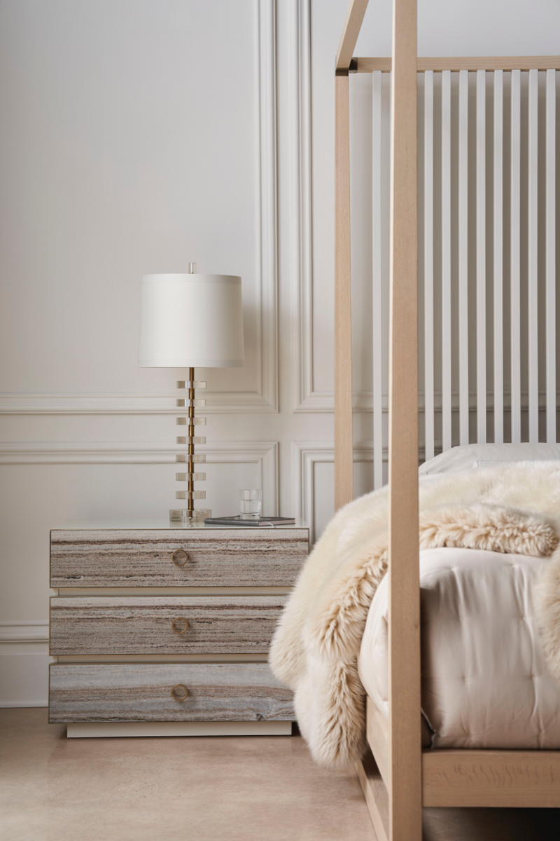 Light Oak Canopy Bed | Caracole Pinstripe | Oroatrade.com