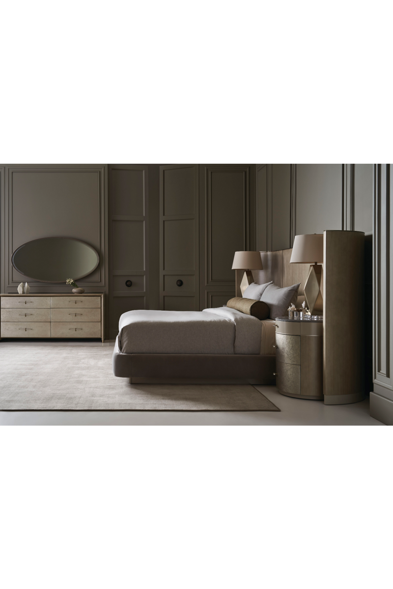 Gray Minimalist Winged Bed | Caracole Dream Chaser | Oroatrade.com