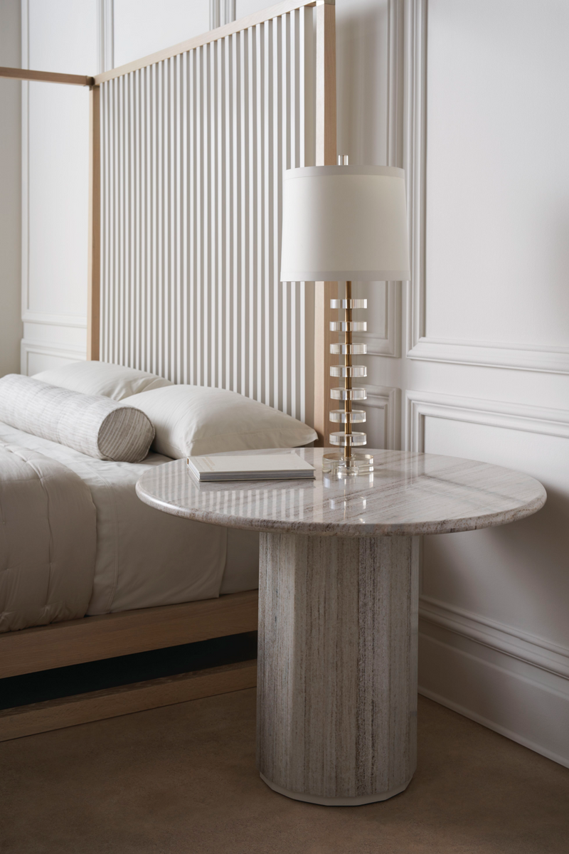 Gray Pedestal Dining Table | Caracole Mesita | Oroatrade.com