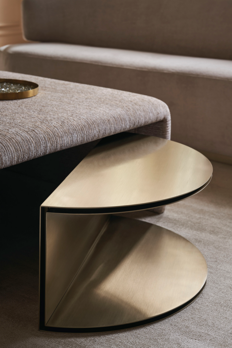 Gold Semi-Circle Cocktail Table | Caracole All Together | Oroatrade.com