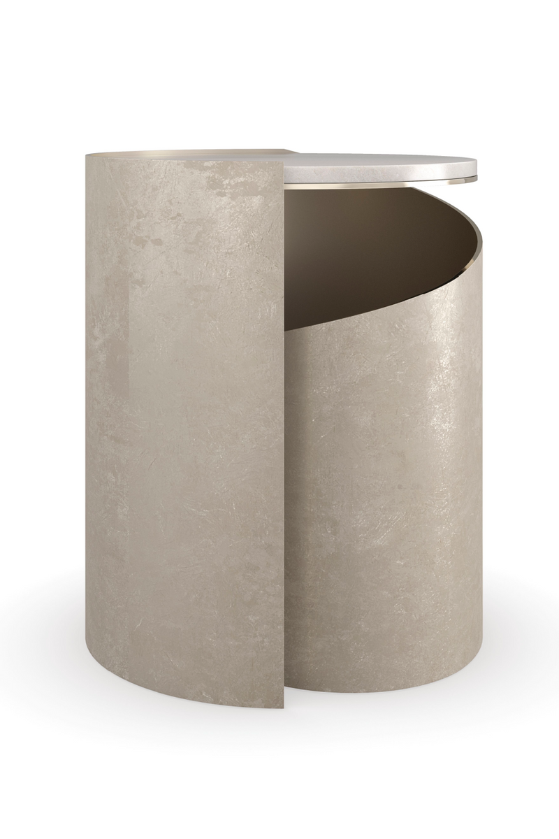 Spiral Silver Leaf Side Table | Caracole Nautilus | Oroatrade.com