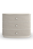 Cream Linen 3-Drawer Nightstand | Caracole Lyon | Oroatrade.com
