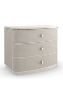 Cream Linen 3-Drawer Nightstand | Caracole Lyon | Oroatrade.com