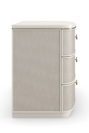 Cream Linen 3-Drawer Nightstand | Caracole Lyon | Oroatrade.com