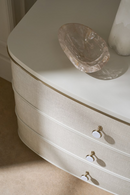 Cream Linen 3-Drawer Nightstand | Caracole Lyon