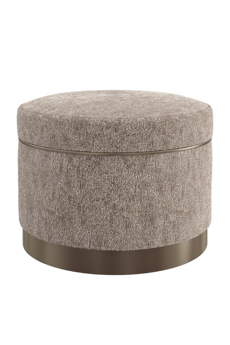 Round Chenille Storage Ottoman | Caracole Ritz | Oroatrade.com