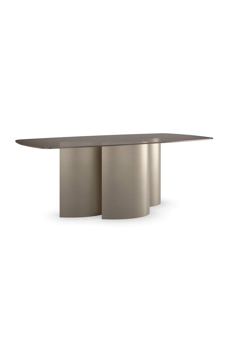 Gold 3-Column Base Dining Table | Caracole Aphelion 3 | Oroatrade.com
