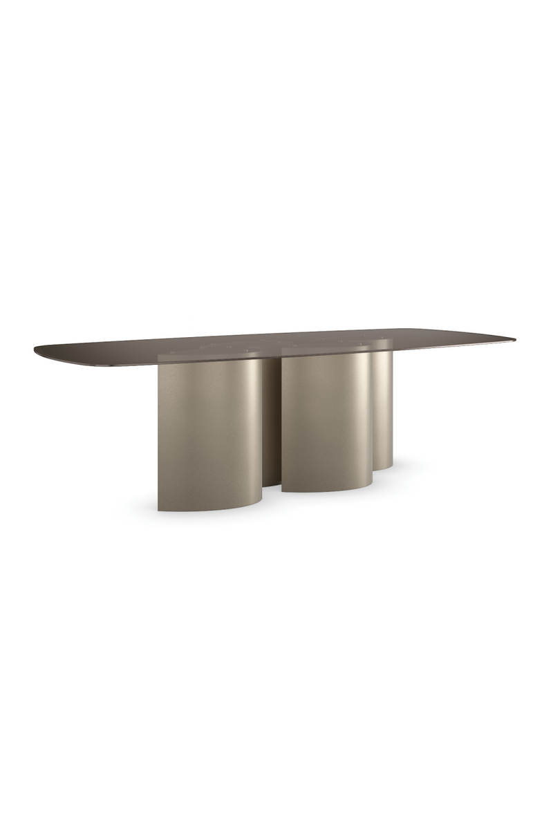 Gold 4-Column Base Dining Table | Caracole Aphelion 4 | Oroatrade.com