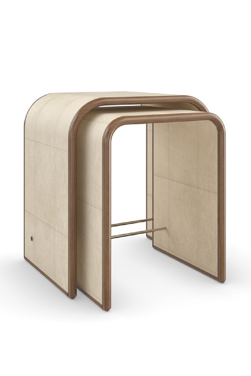 Ivory Parchment Nesting Tables (2) | Caracole Delano | Oroatrade.com