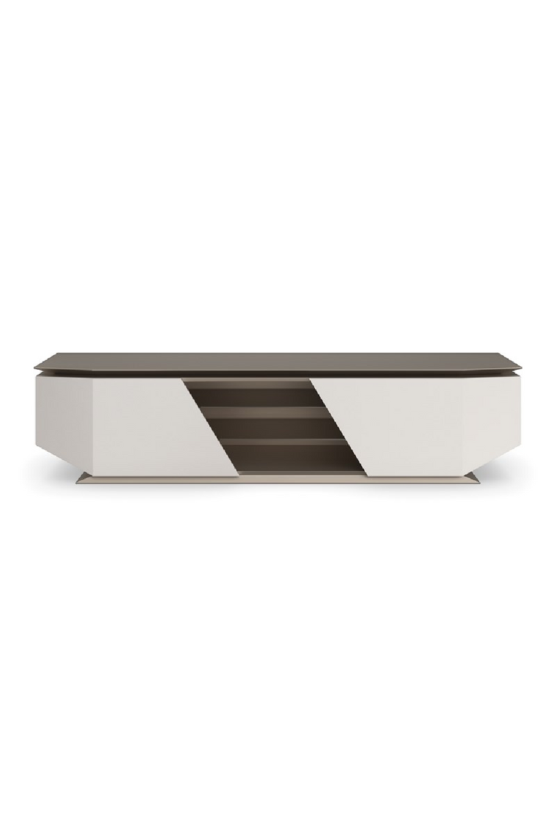 Metallic Modern Media Unit | Caracole Axis | Oroatrade.com