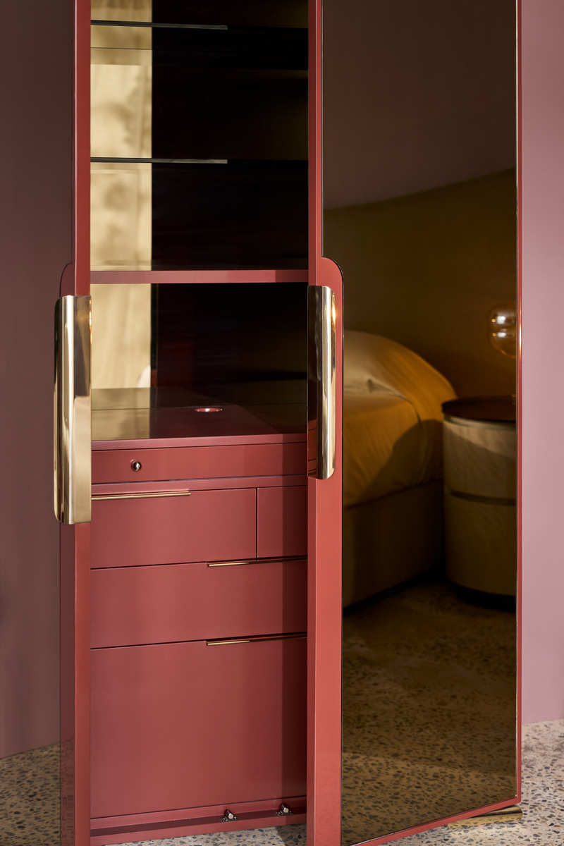 Bronze Mirror 2-Door Cabinet | Caracole Allure | Oroatrade.com