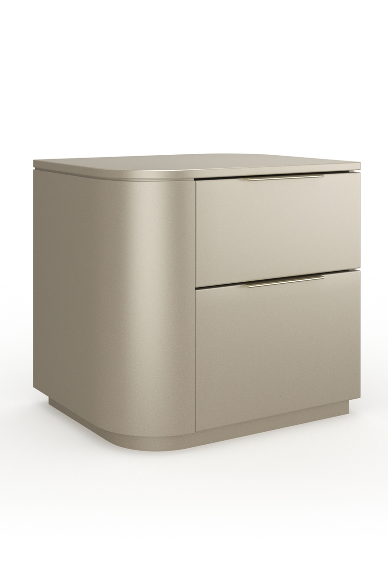 Silver Gloss 2-Drawer Nightstand | Caracole Oblique | Oroatrade.com