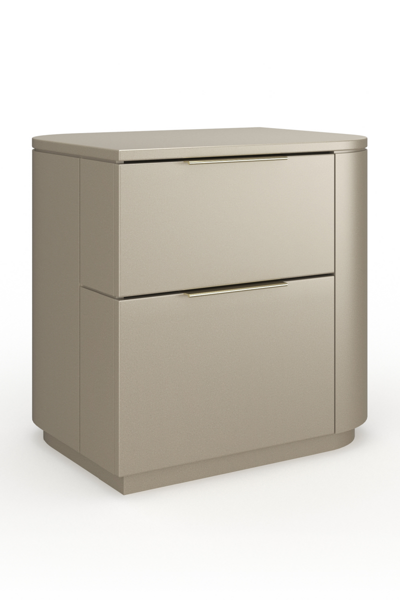 Silver Gloss 2-Drawer Nightstand | Caracole Oblique | Oroatrade.com