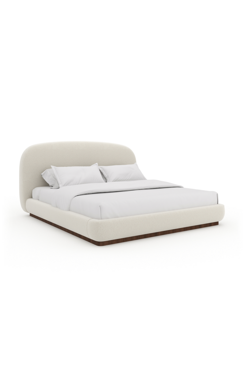 White Bouclé Bed | Caracole Botero | Oroatrade.com