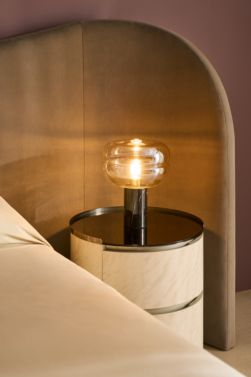 Taupe Velvet Bed | Caracole Clio | Oroatrade.com