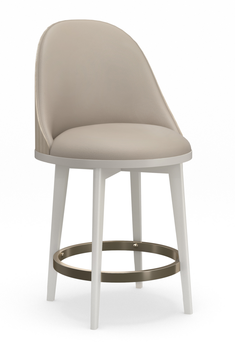 Vegan Leather Swivel Counter Stool | Caracole Another Round | Oroatrade.com