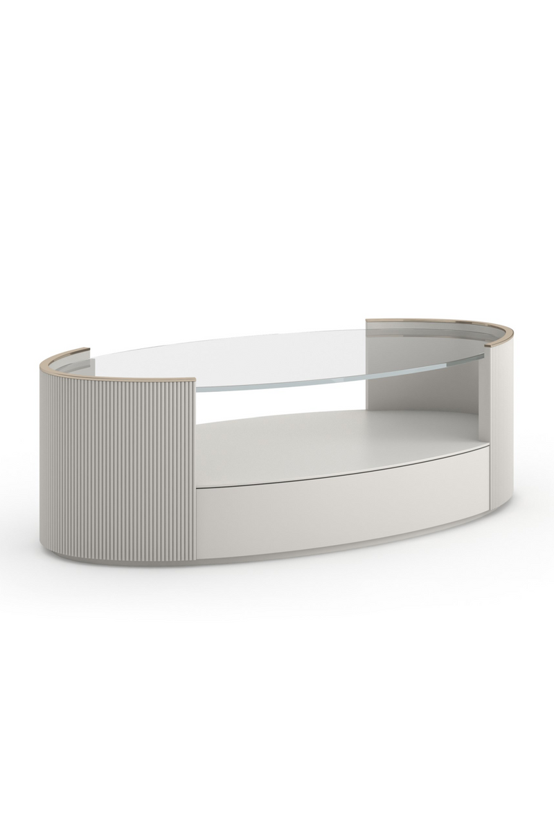 Glass Top Oval Coffee Table | Caracole Love | Oroatrade.com