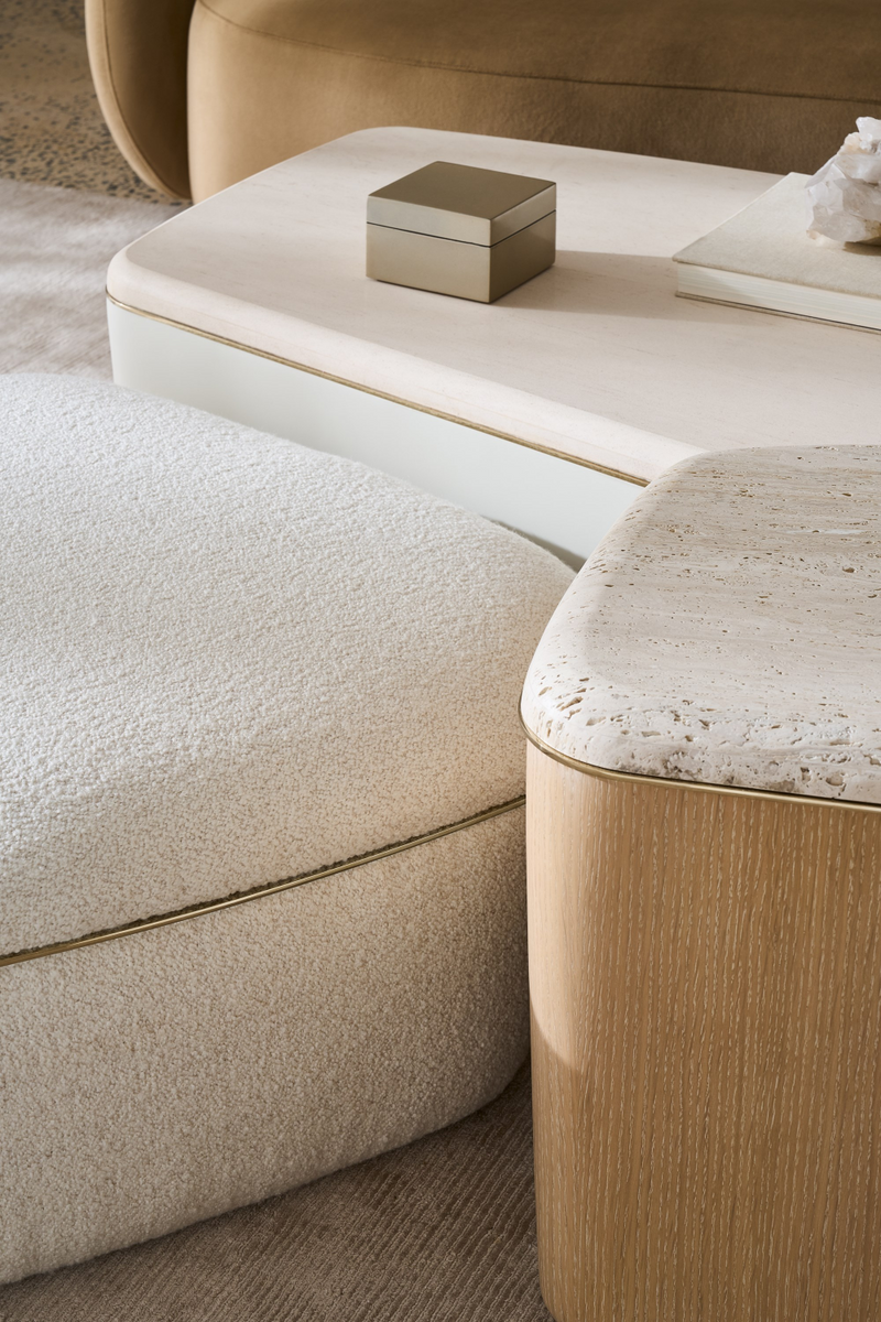 Ivory Bouclé Coffee Table | Caracole Serir | Oroatrade.com