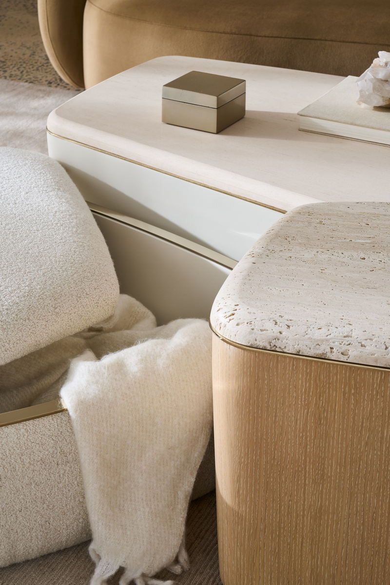 Ivory Bouclé Coffee Table | Caracole Serir | Oroatrade.com