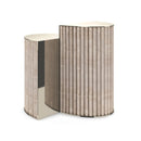 Hospitality furniture - Ribbed Travertine Side Table - www.oroatrade.com