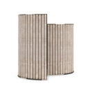 Hospitality furniture - Ribbed Travertine Side Table - www.oroatrade.com