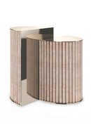 Ribbed Travertine Side Table | Caracole Hewn | Oroatrade.com