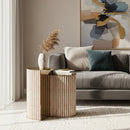 Hospitality furniture - Ribbed Travertine Side Table - www.oroatrade.com