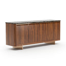 Smoked Walnut 4-Door Sideboard | Caracole Altura