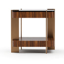 Smoked Walnut Square Side Table | Caracole Altura