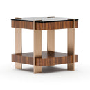Smoked Walnut Square Side Table | Caracole Altura