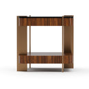 Smoked Walnut Square Side Table | Caracole Altura
