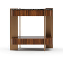 Smoked Walnut Square Side Table | Caracole Altura
