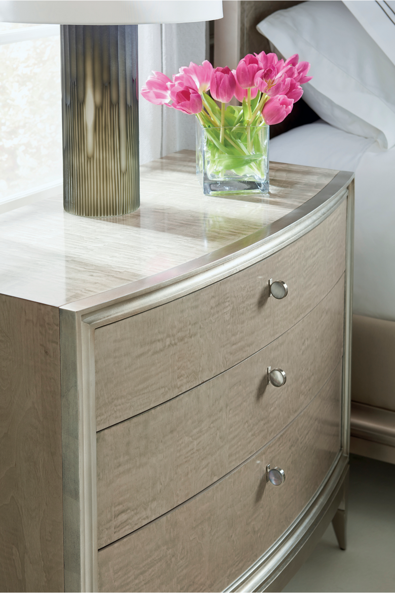 Silver Leaf 3-Drawer Nightstand | Caracole Rise And Shine | Oroatrade.com