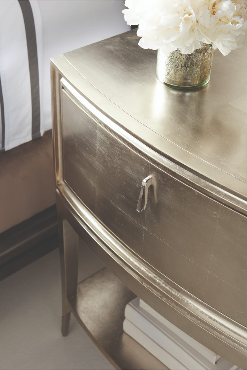 Silver Leaf Minimalist Nightstand | Caracole Shining Star | Oroatrade.com