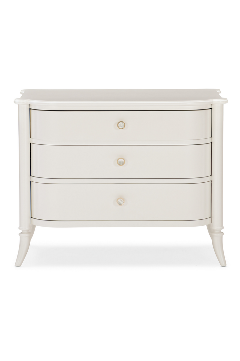 Pearlized White Nightstand | Caracole Oyster Diver | Oroatrade.com