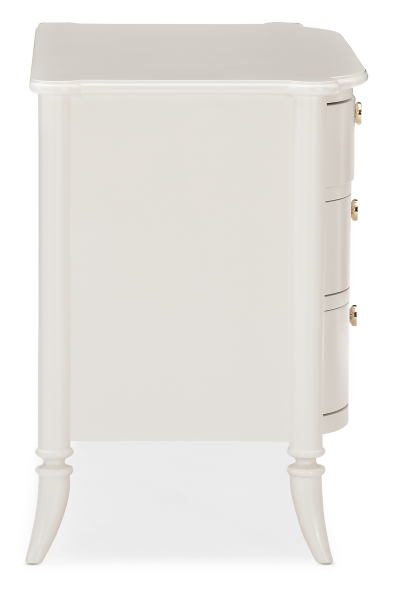 Pearlized White Nightstand | Caracole Oyster Diver | Oroatrade.com