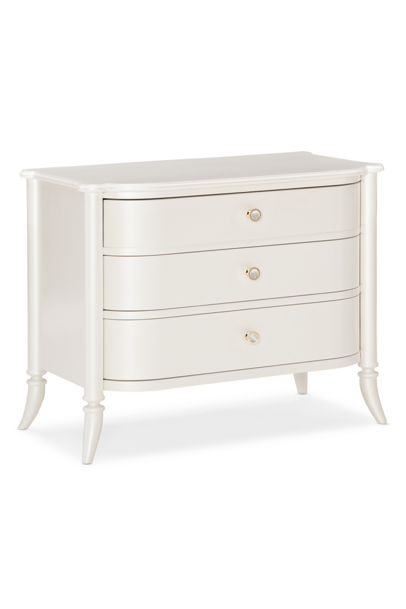 Pearlized White Nightstand | Caracole Oyster Diver | Oroatrade.com