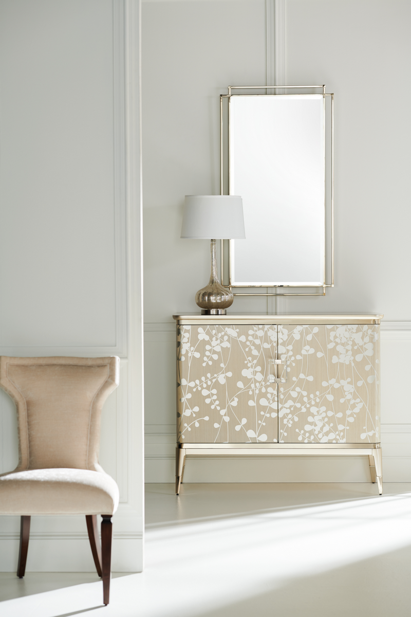 Leaf Patterned Taupe Sideboard | Caracole A Shimmer Of Light | Oroatrade.com