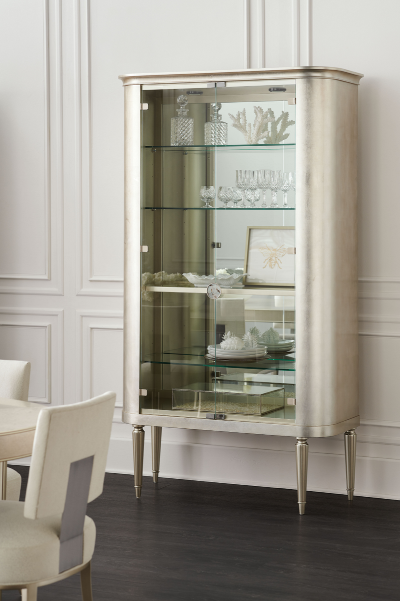 Silver Leaf Display Cabinet | Caracole Time To Reflect | Oroatrade.com