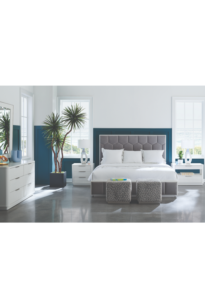 Gray Honeycomb Tufted California King Bed | Caracole Honey I'm Home | Oroatrade.com