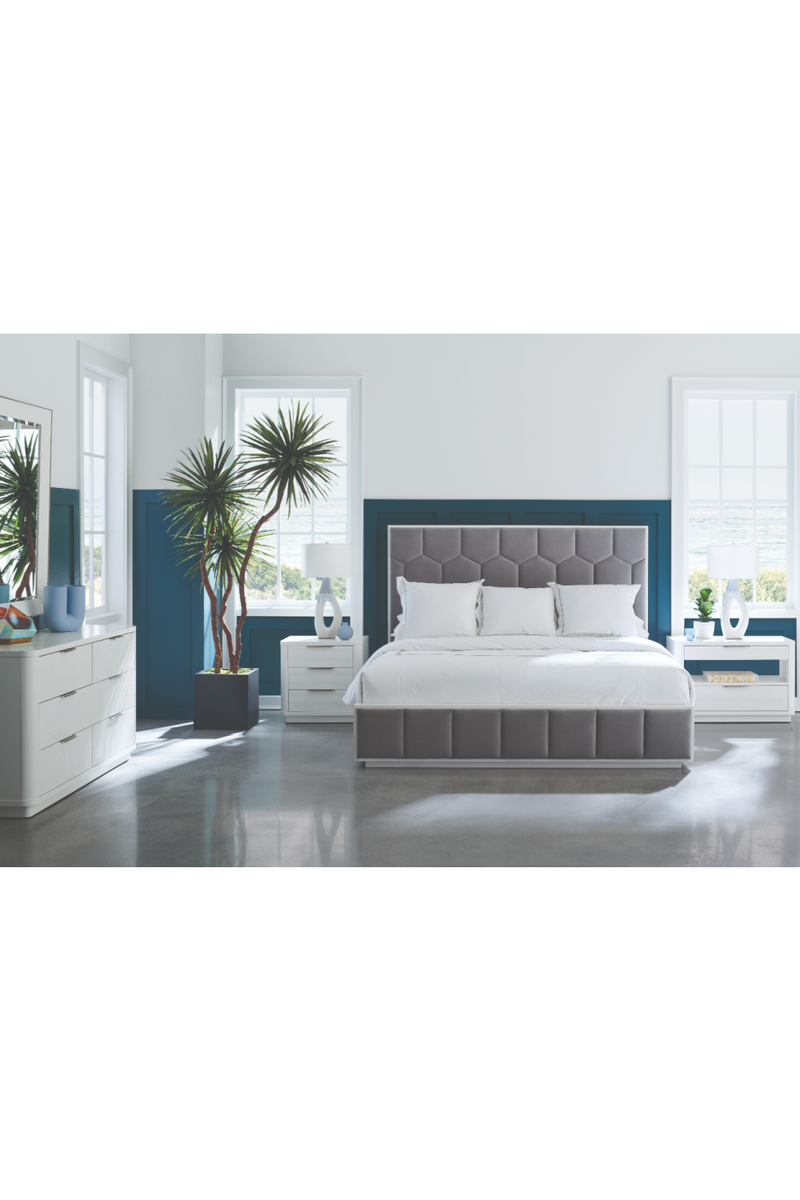 Gray Honeycomb Tufted California King Bed | Caracole Honey I'm Home | Oroatrade.com