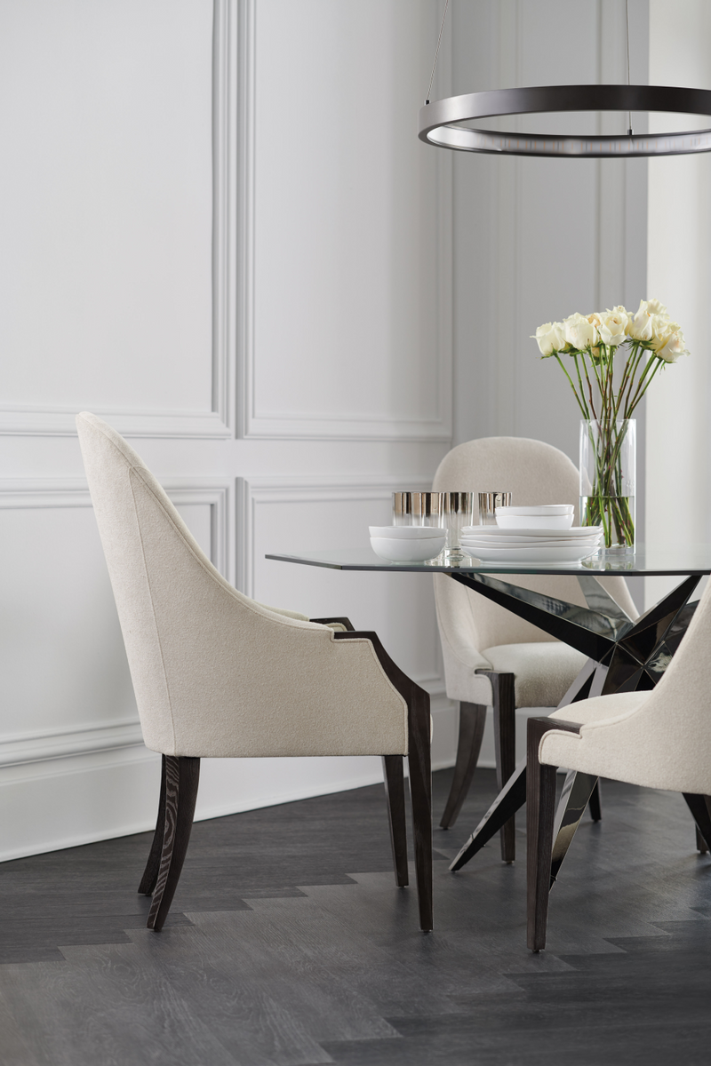 Cream Bouclé Side Chair | Caracole Time To Dine | Oroatrade.com