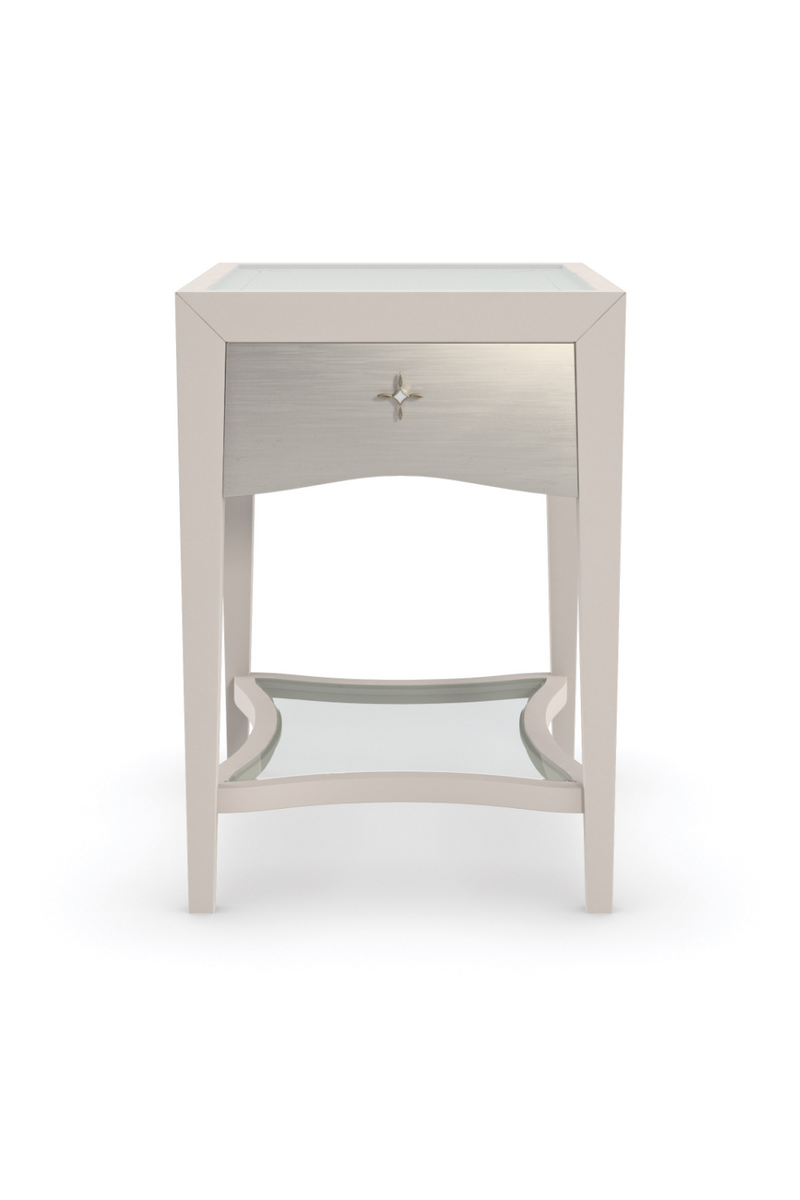 White 1-Drawer Side Table | Caracole Little Charm | Oroatrade.com